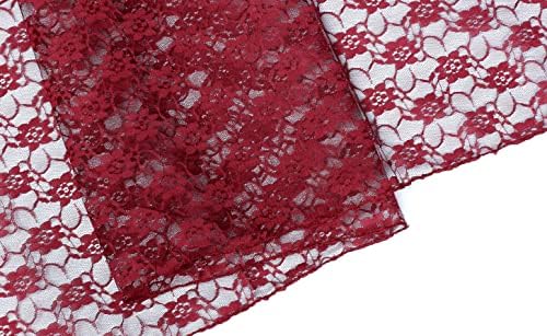 MDS Pack of 10 Wedding 12 x 108 inches Lace Table Runner for Wedding, Decorations for Birthday Parties, Banquets, Graduations, Engagements, and Runners fit Rectangle, Round Table- Maroon - Image 5