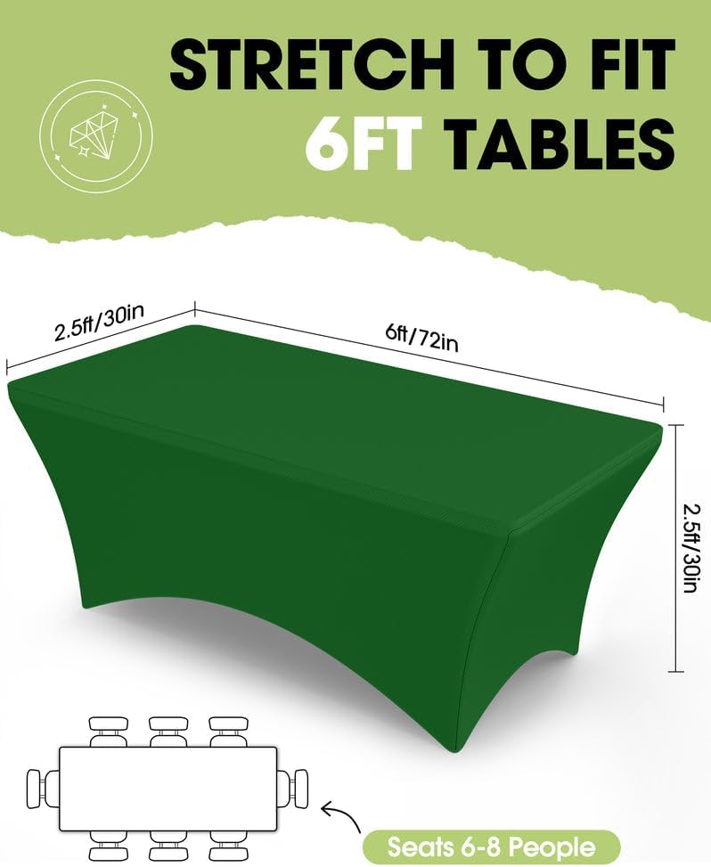 Pureegg Spandex Tablecloth 6ft 2 Pack Green - Image 2