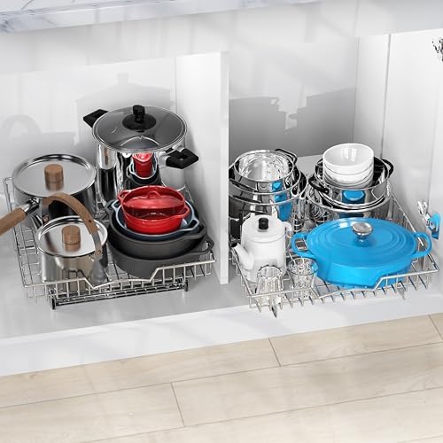 Simple Houseware Under Cabinet Pull Out Sliding Shelf Drawer, 18Dx17W - Image 4
