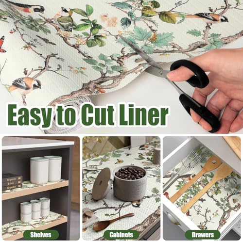Quttisay Non-Adhesive Shelf Liner Floral Cabinets Liners 15.7In x 10FT - Image 4