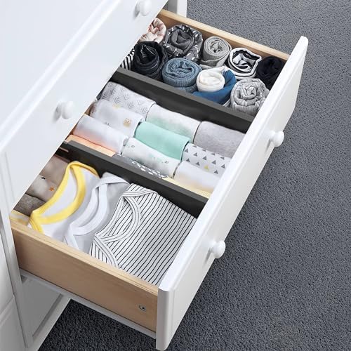 Utoplike Bamboo Kitchen Drawer Divider, Black Utensil Drawers Organizer | Adjustable, Spring Loaded, Works in Kitchen, Dresser, Bathroom, Bedroom, Drawer, Desk, 2.4" H, Fit 17.8"-20.6" Inner Drawer - Image 4