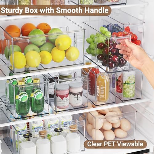 6 Pack Pantry Storage Bins with Divider, Fridge Organizer Large - Image 4