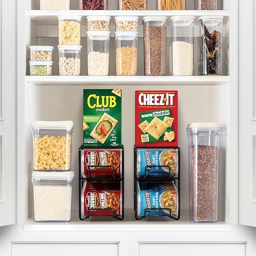 Sorbus Soda Can Dispenser Rack for Fridge, Holds 12 Cans (1 Pack, Black) | Dispensing organizer keeps standard 12-ounce drinks accessible in refrigerator and pantry cabinets for easy restocking. - Image 5