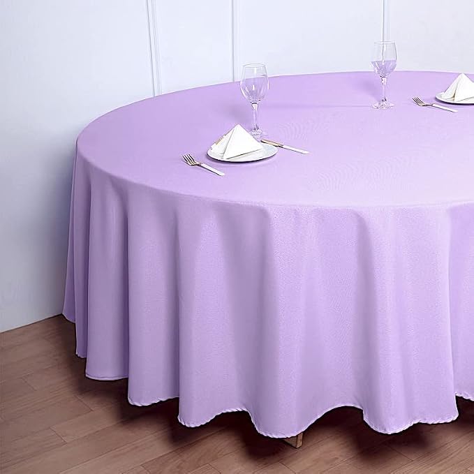 Balsa Circle 6 pcs 108 inch Lavender Round Polyester Tablecloths Fabric Table Cover Linens for Wedding Party Banquet Reception Events Kitchen Dining - Image 5