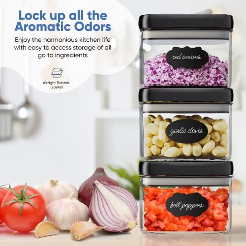 Chef's Path Airtight Food Storage Containers with Improved Lids, Set of 6, 1L Kitchen and Pantry Canisters for Coffee, Spices, and Dry Food, Includes Labels and Marker - Transparent, All Same Size - Image 5