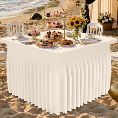 Smiry Spandex Elastic Fitted Table Cloth Skirt for 3FT Square Table - Image 2