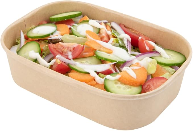Restaurantware Bio Tek 16.9 Ounce To Go Containers 100 PE Coated Paper Food Containers - Lids Sold Separately Freezable Kraft Paper Disposable Serving Bowls For Hot And Cold Foods by Restaurantware