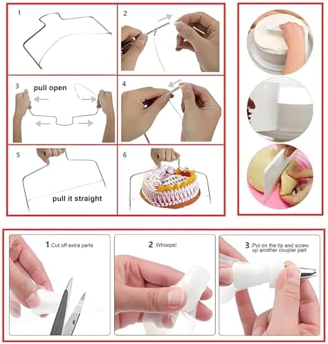 ANSLYQA Cake Decorating Kit, 237 Pcs Baking Tools | Aluminium Cake Turntable, Leveler, 24 Numbered Icing Tips, 2 Spatulas, 3 Scrapers, 50 Cupcake Liners, 100 Pastry Bags & More - Image 4