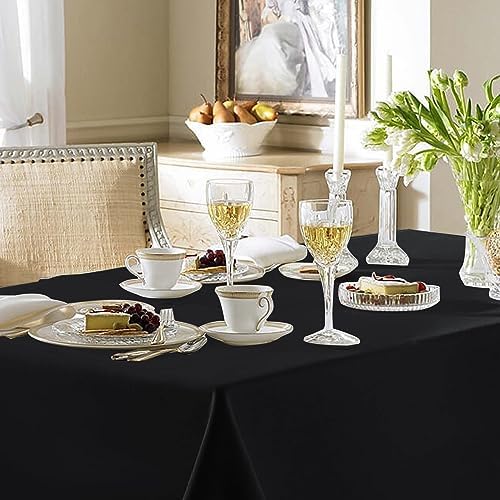 Fitable 6 Pack Black Tablecloths 90x132 Inch for 6 Foot Rectangle Tables - Image 2
