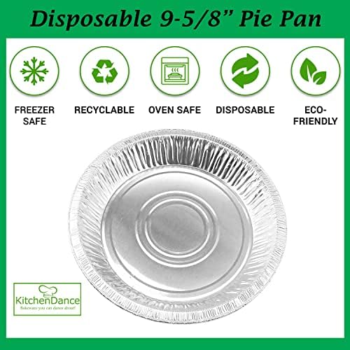 KitchenDance Disposable Aluminum Pie Pans - 9-5/8" Round Aluminum Foil Baking Pans Perfect for Home & Restaurants, Oven Safe, Pack of 250 - Image 7