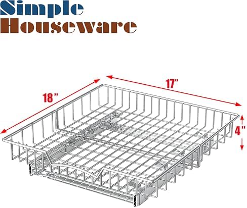 Simple Houseware Under Cabinet Pull Out Sliding Shelf Drawer, 18Dx17W - Image 2