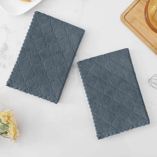 Homaxy Super Soft 16 Pack Coral Velvet Dish Cloths, 13" x 19", Dark Grey - Image 6