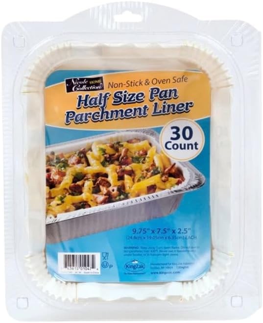 9.75" x 7.5" x 2.5" Parchment Liner for Half-Size Aluminum Pans – 30/ Pack:6 Packs by Unknown