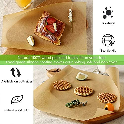 QYH 100 Pcs Parchment Paper Sheets for Baking, 8x12 Inches | Unbleached, Precut Parchment Paper for Baking Cookies, Frying, Air Fryer, Cooking, Grilling Rack, Oven - Image 4