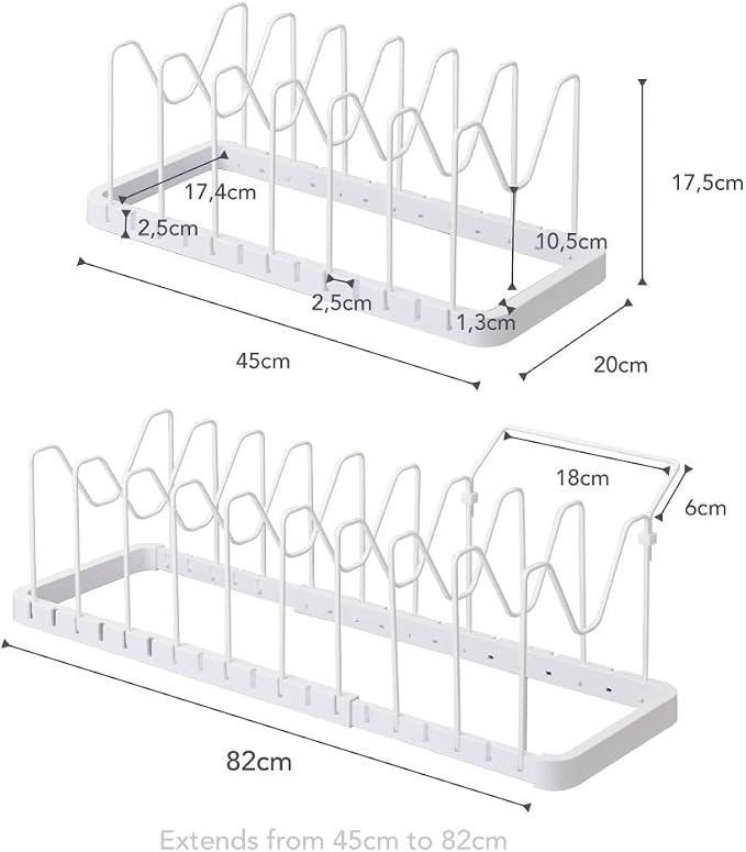 YAMAZAKI Home Tower Adjustable Lid & Pan Organizer – Kitchen Drawer Storage Shelf Rack - Image 9