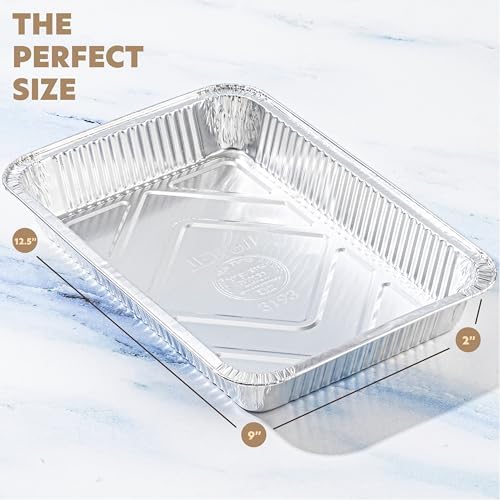 PLASTICPRO 10 Pack Aluminum Pans 12.5'' x 9" Disposable Pans with Covers Heavy Duty 4 lb Foil Pans for Baking and Cooking - Image 6