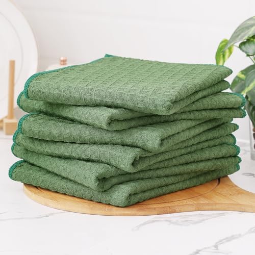 Homaxy Microfiber Kitchen Towels and Dishcloths Sets, 12 Pack, Grass Green - Image 6