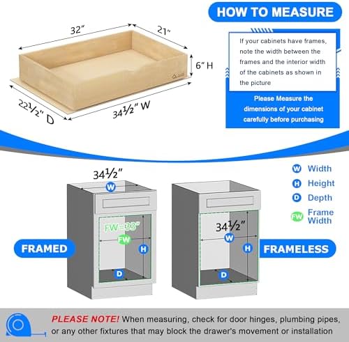 WelFurGeer Soft Close Pull Out Drawers for Kitchen Cabinets, 32" W x 21" D Pull Out Cabinet Organizer, Cabinet Drawers Slide Out, Slide Out Drawers for Kitchen Cabinets, Cabinet Pull Out Shelves - Image 5