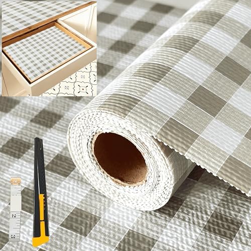 Niviy Shelf and Drawer Liner for Kitchen Cabinet, 12in x 20FT Waterproof Washable Thickened Shelf Paper Refrigerator Easy Liners for Shelves Bathroom with Knife Tape Measure, Light Green by Niviy