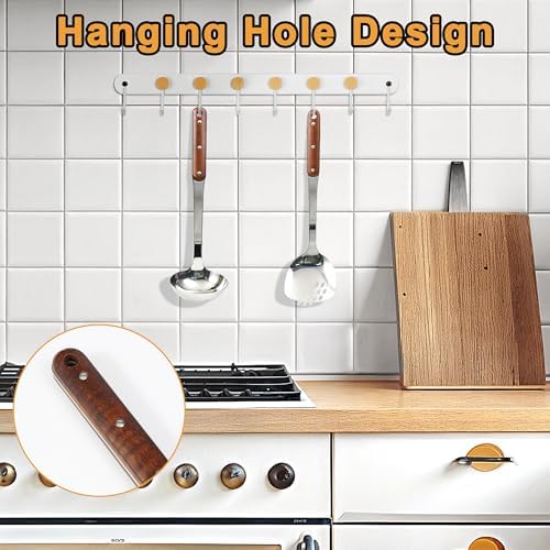 FJNATINH Stainless Steel Wok Spatula and Ladle Tool, Mirror Polished Cooking Utensils Set Metal Wok Accessories with Wooden Handle,Easy to Clean Kitchen Utensils,Sliver - Image 4