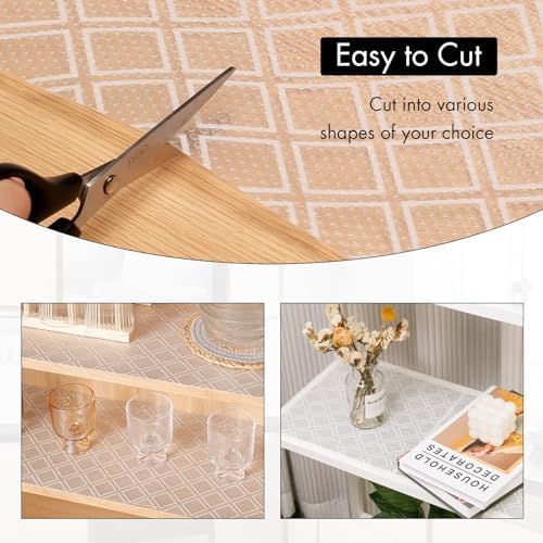 Shelf Liners for Kitchen Cabinets – Non Adhesive Drawer and Cabinet Liner, Waterproof and Oil-Proof Kitchen Cupboard Shelf Paper EVA Material Fridge Liner for Refrigerator – Modern Pattern - Image 4