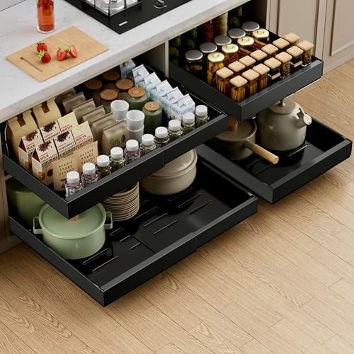 PAKETA 4 Pack Expandable Pull Out Cabinet Organizer,21" Deep by Unknown