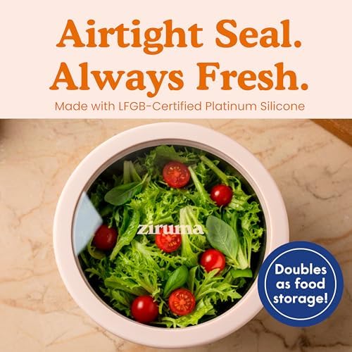 Non-Toxic Stainless Steel Mixing Bowls, Glass Lids, Plastic Free, 5-Pcs | LFGB platinum silicone seal. Keeps food fresh longer. Airtight. Non-slip silicone base. Dishwasher safe. Measurement marks. - Image 5