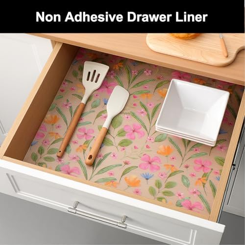 Cooyes Shelf Liner – Premium Non-Adhesive Cabinet & Drawer Liner for Kitchen – Waterproof Shelf Paper with Modern Pattern – Durable EVA Cabinet Mat – Easy to Cut （24" W x 240" L） - Image 3