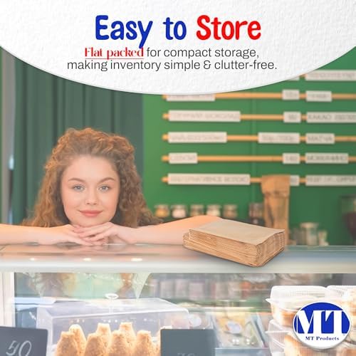 MT Products Kraft Cookie Bags 6.5" x 8" - Disposable Grease Resistant Bakery Paper Bags - Pack of 100 - Image 4
