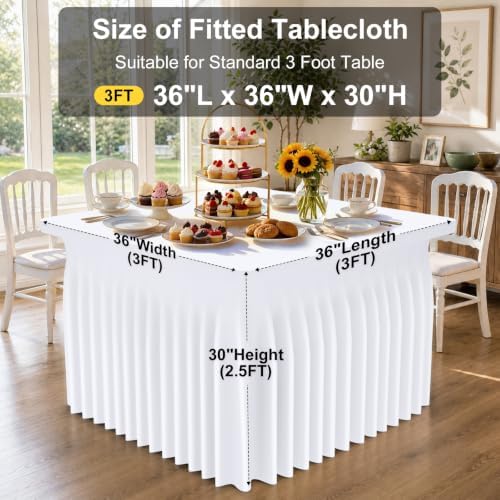 Smiry Spandex Elastic Fitted Table Cloth Skirt for 3FT Square Table - Image 4