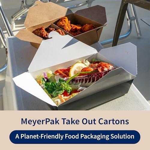 FC Meyer MeyerPak #8 Take Out Cartons, Leak & Grease Resistant Take Out Boxes, to Go Food Containers, 6″ x 4 3⁄4” x 2 1⁄2“, Black, Pack of 300 - Image 7