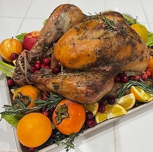 Generic Roasting Pan Stainless steel Roasting pan Turkey Roasting pan with grill Rectangular grill suitable for Turkey, roast chicken and ham (14x10.4x2.8in), Silver - Image 4