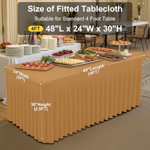 Smiry Spandex Elastic Fitted Table Cloth Skirt for 4FT Rectangle Table - Image 5