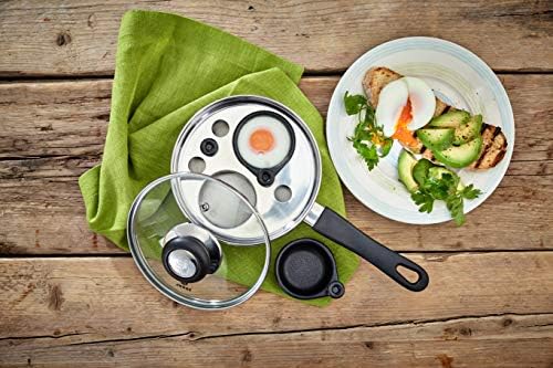 Judge Vista Stainless Steel Two Cup Egg Poacher and Frying Pan, Shatterproof Vented Glass Lid, Induction Ready, Oven Safe - Image 2