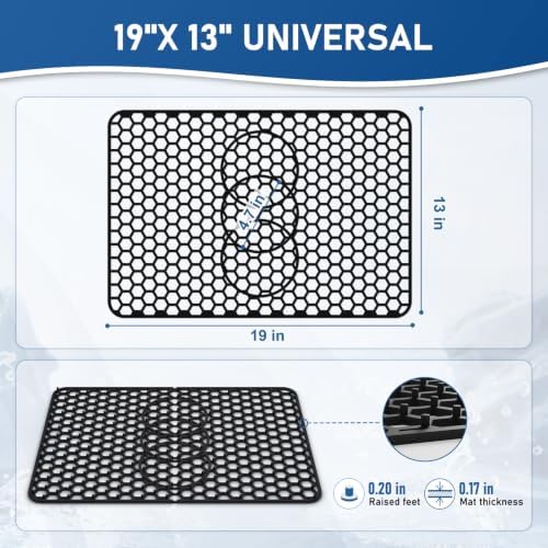 Bestjing Silicone Sink Protectors for Kitchen Sink - 19''x 13'', Black - Image 3
