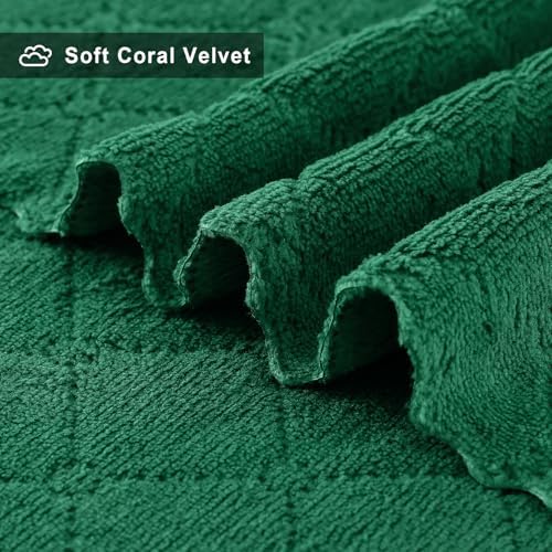 Homaxy 12 Pack Super Soft Absorbent Dish Towels, 10" x 20", Dark Green - Image 2