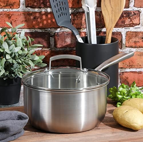 Babish Stainless Steel Saucepan 3.5 Quart Triply Professional Grade Cookware Durable Even Heat Distribution Sauce Pan with Handle for Cooking Boiling Sauces Soups and Everyday Kitchen Use - Image 7