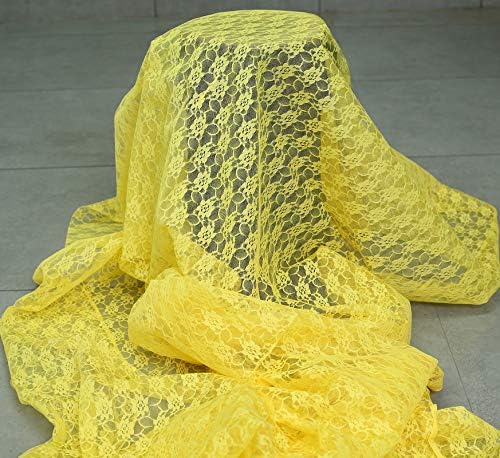 VDS Pack of 25 Floral Lace Table Runners Centerpiece Cloth Linen for Wedding Bithday Graduation Engagement Ceremony Events Party Banquets Table Decoration (12x108 inch) (Yellow) - Image 5
