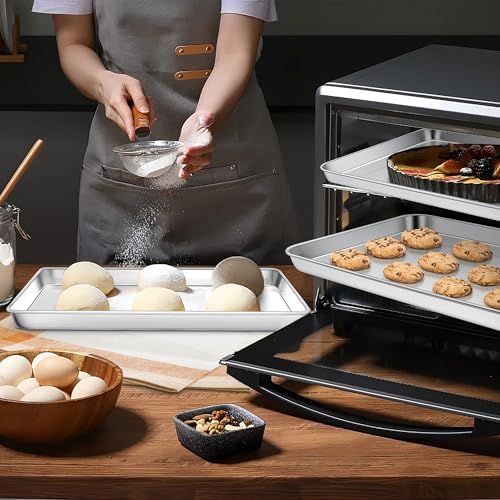 Homikit Stainless Steel Quarter Sheet Pan Set for Toaster Oven, 9x13 Inches | 2 Pack Cookie Sheets for Baking, Small Baking Pans, Metal Bacon Trays, Non Toxic, Non Stick, Dishwasher Safe, Rust Free - Image 5