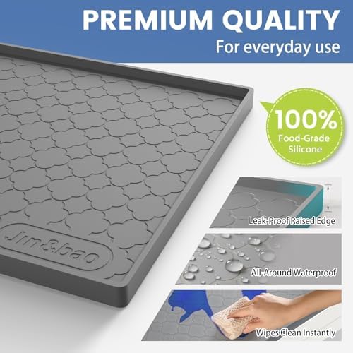 Jin&Bao Under Sink Mat 40" x 19" Waterproof Silicone Cabinet Kitchen Liner - Image 2