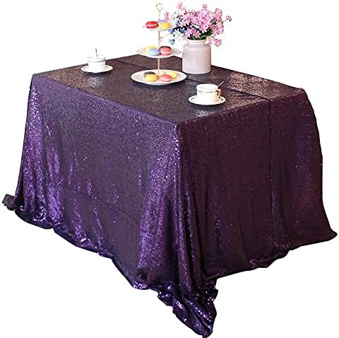 JYFLZQ Purple Sequin Tablecloth, Glitter Table Cover 50x80 Inch Rectangle - Image 6