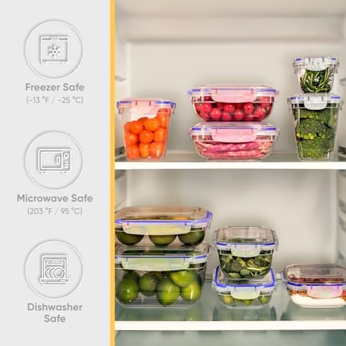 Superio Plastic Food Storage Container Set, BPA Free, Sealed Containers with Airtight Lids for Pantry, Cupboard, and Fridge- Microwave and Dishwasher Safe (10) (10 Pack) - Image 5