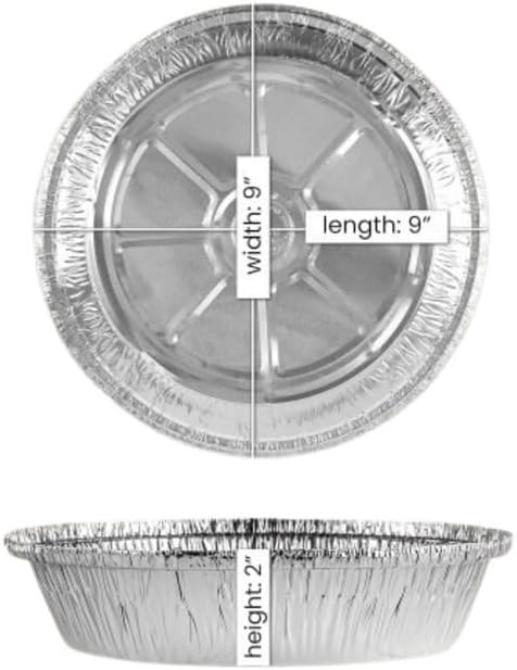 Nicole Fantini 9 Inch Round Aluminum Foil Pan With Board Lid Disposable Take Out Food Containers, Roasting, Baking and Gas Oven Safe : Set of 250 - Image 4