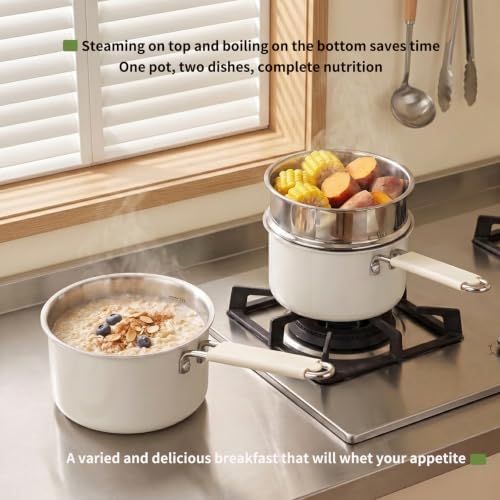 1.5QT Steamer Pot with Basket, Stainless Steel Saucepan - Image 6
