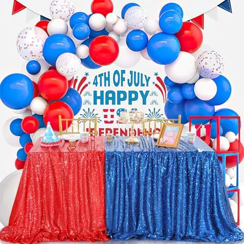 Royal Blue Sequin Tablecloth Party Sparkly Tablecloth 90x156 Inch Overlay - Image 3