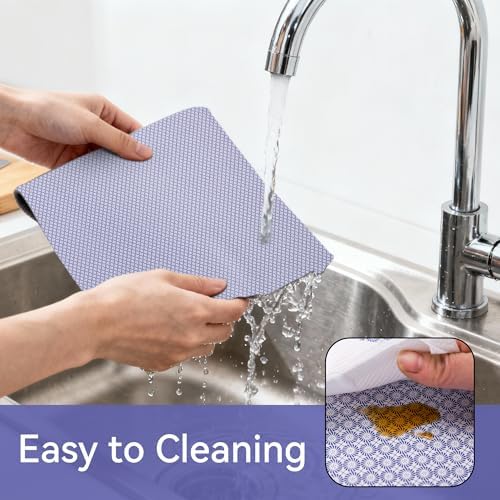 FIFTY FEET 12"x120" Non-Adhesive Shelf Liner for Kitchen Cabinets and Drawers, Washable Non-Slip PVC Cabinet Liner (Blue Circle)(4 Roll) - Image 4
