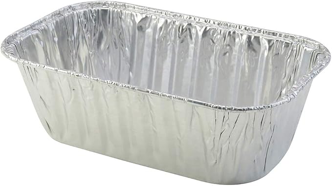 KitchenDance Disposable Aluminum Loaf Pans - Rectangular Aluminum Foil Pans for Meat Loaf's, Breads, Apple Cakes - Baking Pan Perfect for Baking, Cooking, and Preparing Food, 1 Pound Loaf, 50 Count by KitchenDance