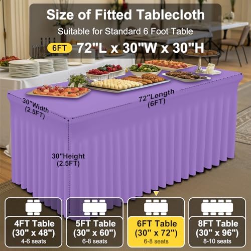 Smiry Spandex Elastic Fitted Table Cloth Skirt for 6FT Rectangle Table - Image 4