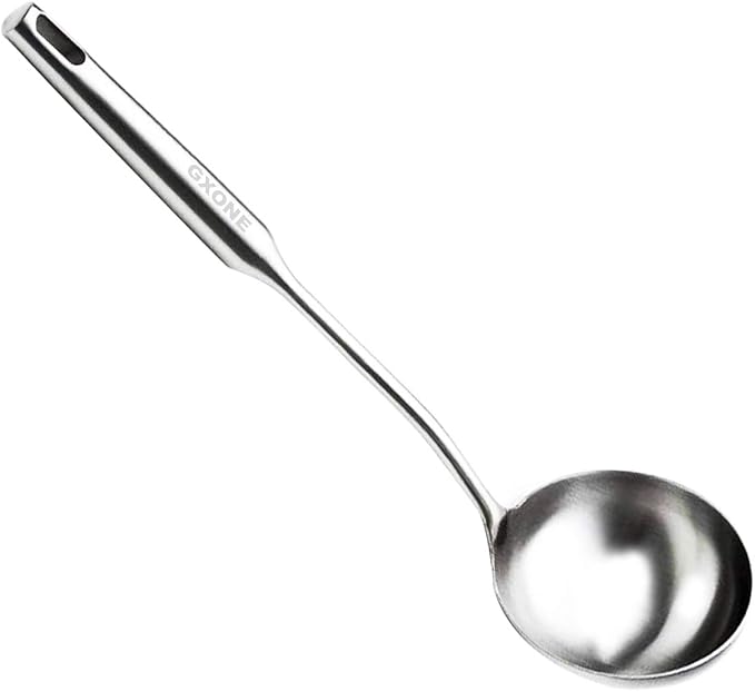 Soup Ladle,304 Stainless Steel Cooking Ladle with Long Handle,3.9 Inch by GXONEHomeKitchen