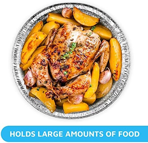 MontoPack 9” Round Aluminum Foil Pans with Clear Lids | Disposable Containers with Straight Walls for Storing, Baking, Meal Prep & Reheating | Freezer & Oven Safe, Recyclable | 40 Pack of Tins - Image 4
